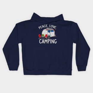 Peace, Love and Camping - Cool Camping Stuff Kids Hoodie